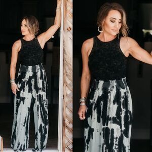 Tie Dye Wide Leg Bottoms